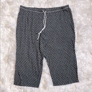 Secret Treasures Black Soot Geo Wide Leg Crop Stretch Lounge Pants Plus Size 2X